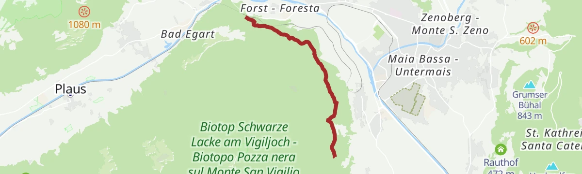 Route map: Via Alta di Marlengo da Cermes